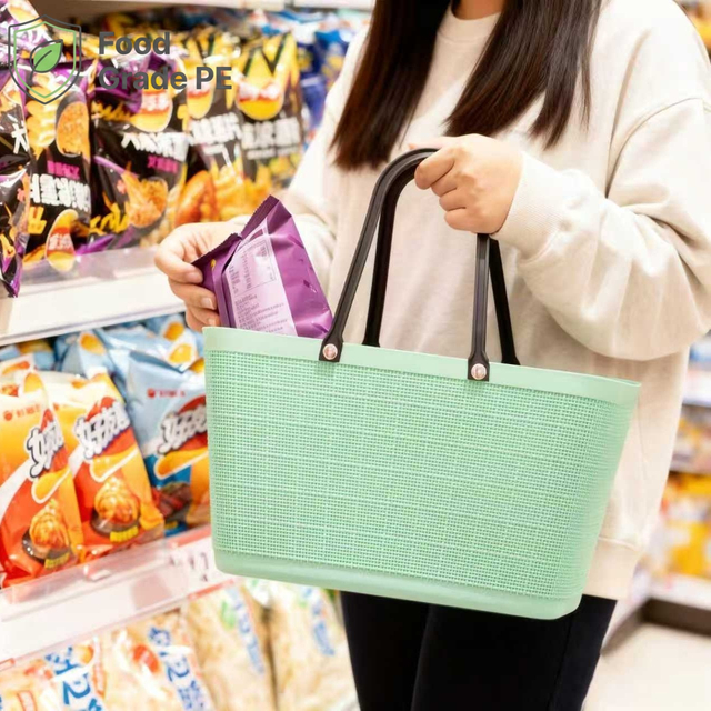 Smooth-Edged PE Hand Basket for Safe & Comfortable Use