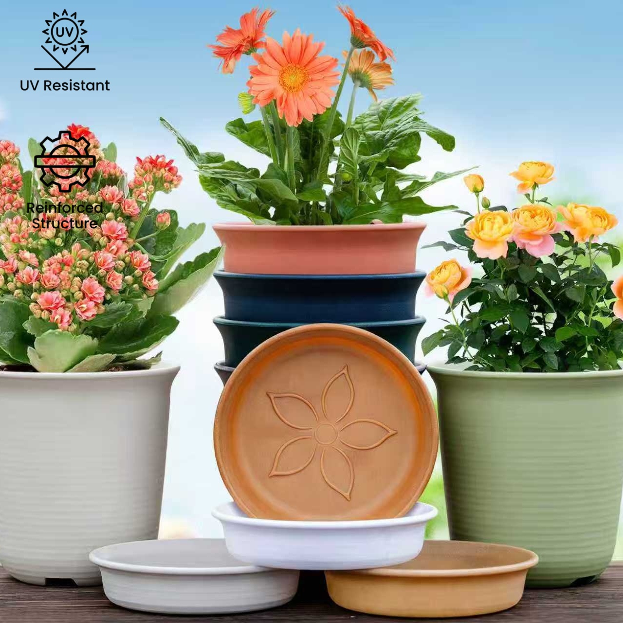 Frost-Resistant PP Outdoor Planter Pot for All-Weather Gardening