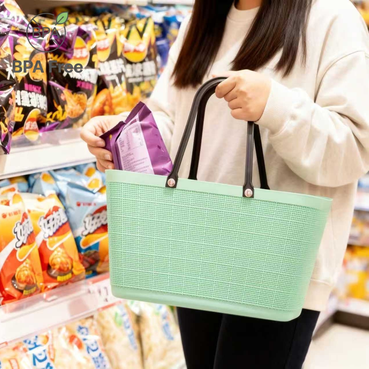 Shatter-Resistant PE Hand Carry Basket for Daily Convenience